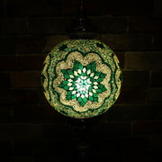 Mosaic Table or Floor Lamp in Hues of Green