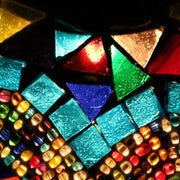 Hanging Mosaic Dome Lamp in Aqua & MultiColors, Open Bottom