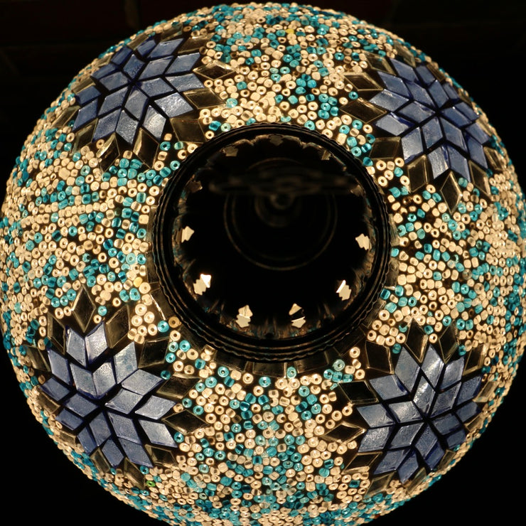 Mosaic Table or Floor Lamp in Light Blues