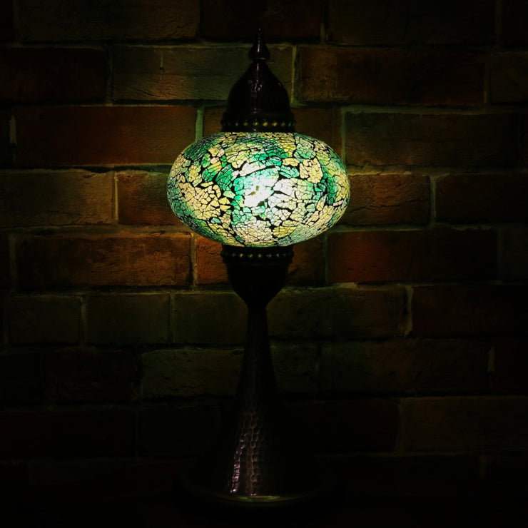 Crackle Glass Table Lamp in Green, 5 Styles Available
