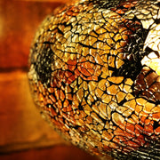 Crackle Glass Table Lamp in Dark Amber, 3 Styles Available, Large