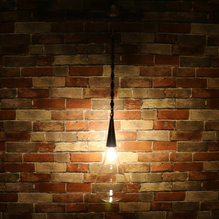 Hanging Hand-Blown Clear Glass Globe