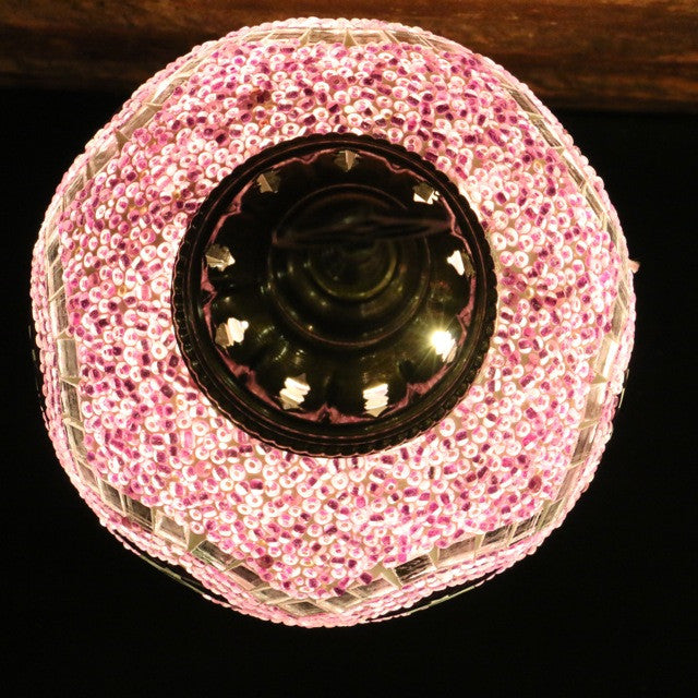 Mosaic Table Lamp in Purple Tones, Argyle Pattern