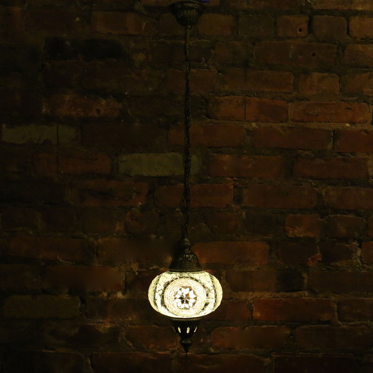 Hanging Mosaic Lamp in White
