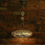 Hanging Metal Lamp, Nickel-Plated & Hand Pierced
