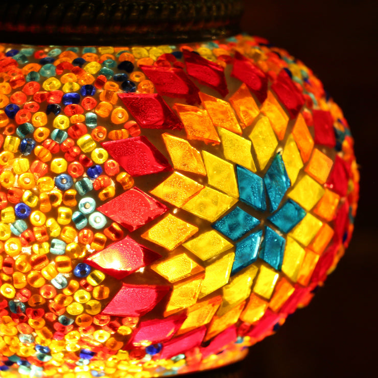 Hanging Mosaic Lamp in Rainbow Colors