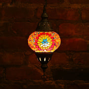 Hanging Mosaic Lamp in Rainbow Colors