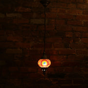 Hanging Mosaic Lamp in Rainbow Colors
