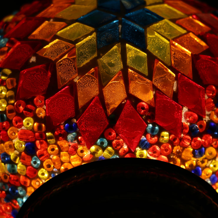 Hanging Mosaic Lamp in Rainbow Colors