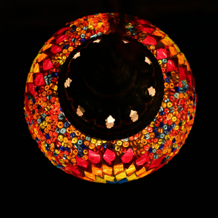 Hanging Mosaic Lamp in Rainbow Colors