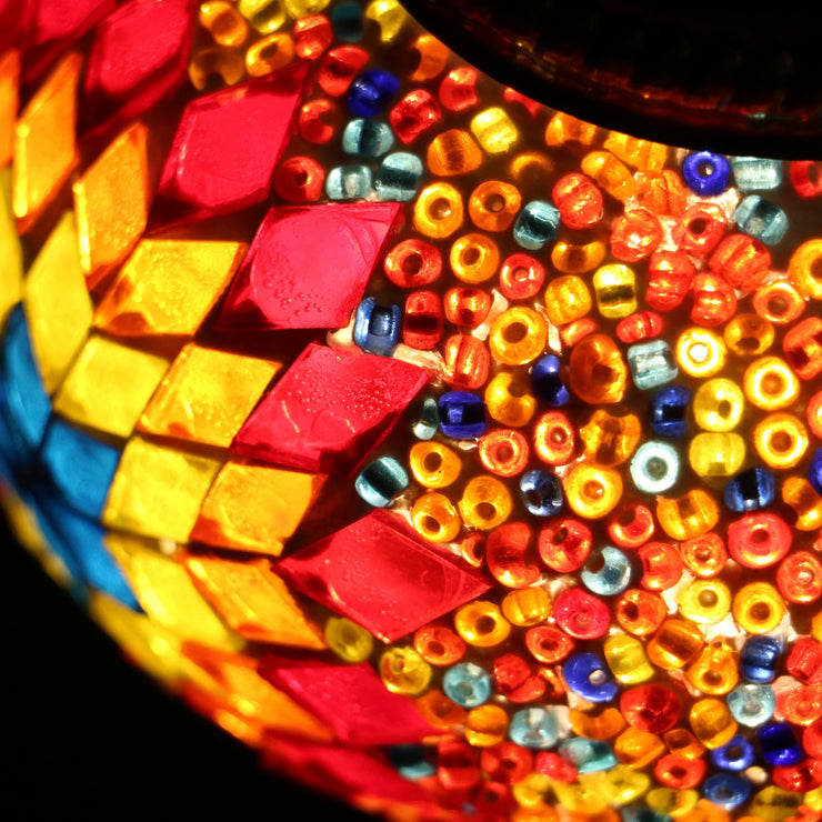 Hanging Mosaic Lamp in Rainbow Colors