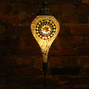 Hanging Mosaic Lamp in Amber, Tear Drop