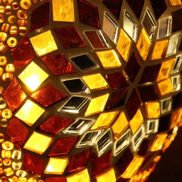 Hanging Mosaic Lamp in Amber, Tear Drop