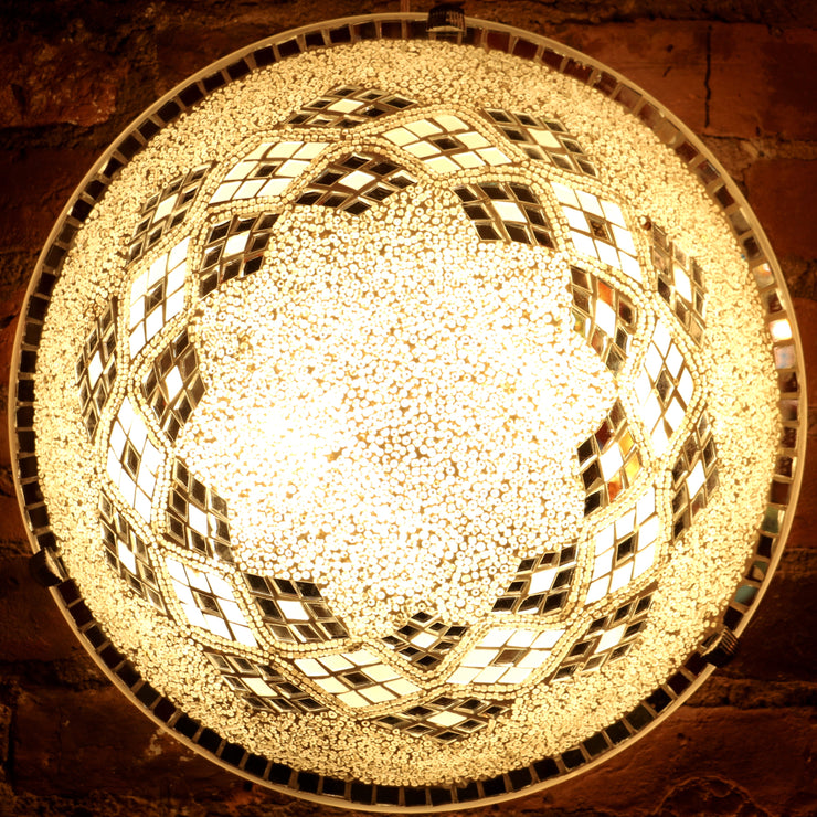 MOSAIC FLUSH MOUNT FOR CEILING OR WALL LAMP IN WHITE