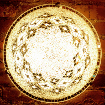 MOSAIC FLUSH MOUNT FOR CEILING OR WALL LAMP IN WHITE