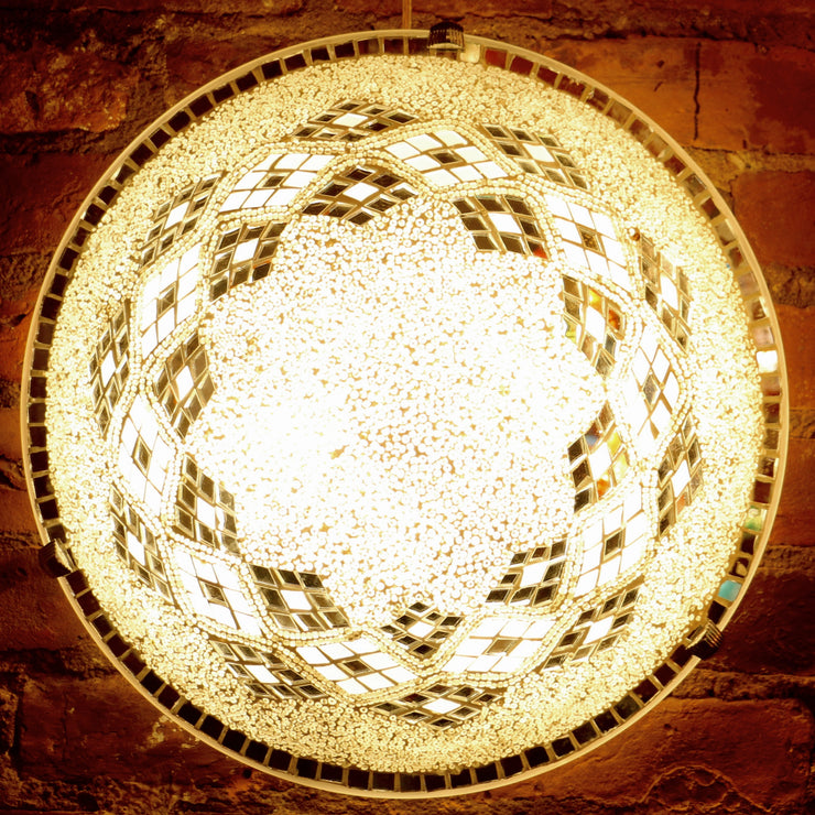 MOSAIC FLUSH MOUNT FOR CEILING OR WALL LAMP IN WHITE