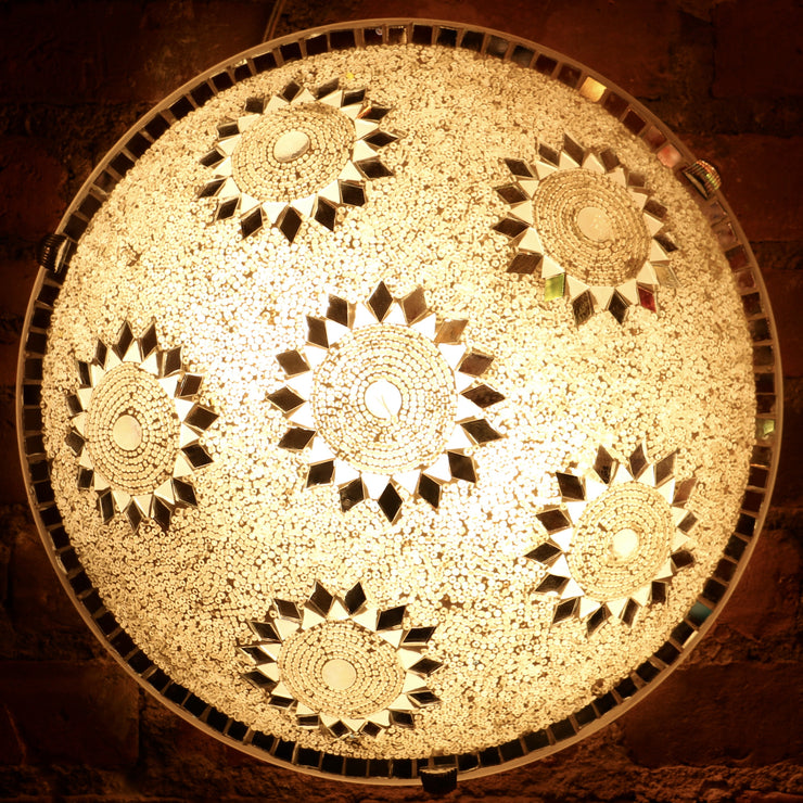 MOSAIC FLUSH MOUNT FOR CEILING OR WALL LAMP IN WHITE