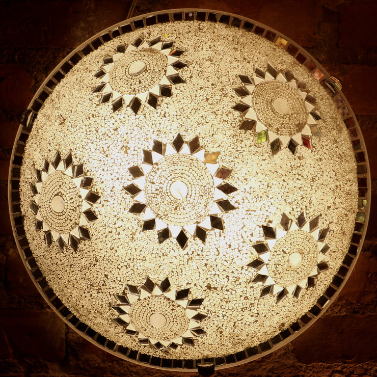 MOSAIC FLUSH MOUNT FOR CEILING OR WALL LAMP IN WHITE