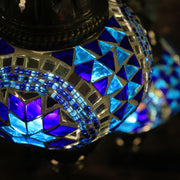 Mosaic Chandelier in Blues with Five Globes