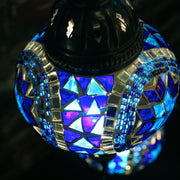 Mosaic Chandelier in Blues with Five Globes