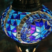 Mosaic Chandelier in Blues with Five Globes