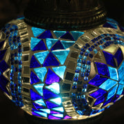 Mosaic Chandelier in Blues with Five Globes