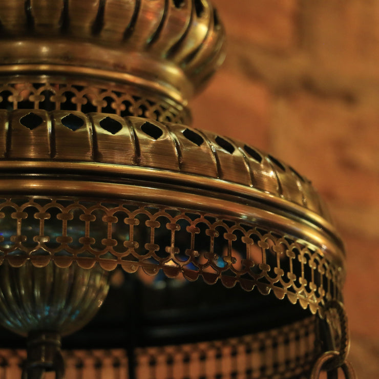 Mosaic Chandelier in Blues with Five Globes