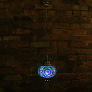 Hanging Mosaic Lamp in Blues