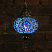 Hanging Mosaic Lamp in Blues