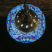 Hanging Mosaic Lamp in Blues
