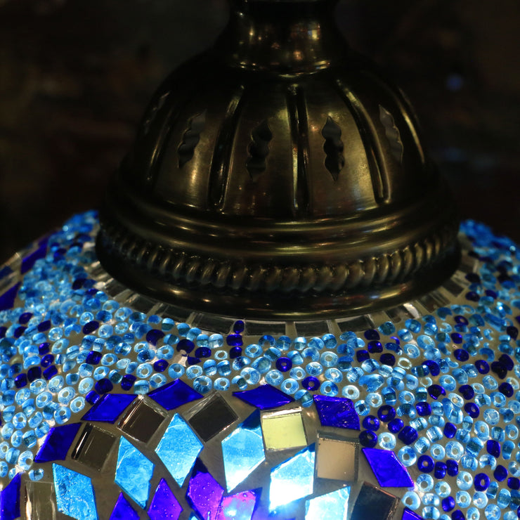 Hanging Mosaic Lamp in Blues