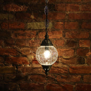 Crackle Glass Hanging Lamp Clear Globe (SETS AVAILABLE)