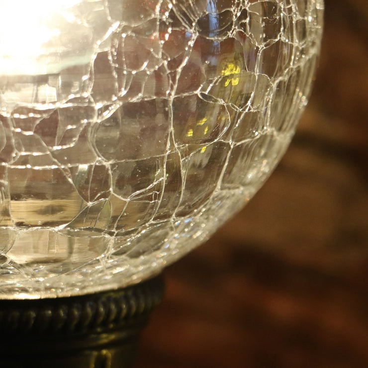 Crackle Glass Hanging Lamp Clear Globe (SETS AVAILABLE)