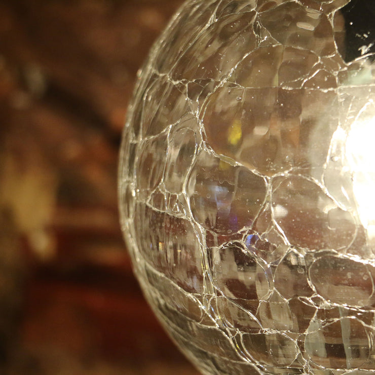 Crackle Glass Hanging Lamp Clear Globe (SETS AVAILABLE)