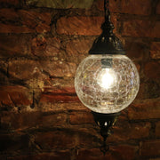 Crackle Glass Hanging Lamp Clear Globe (SETS AVAILABLE)