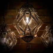Hanging Glass Diamond-Shaped Lamp, Large