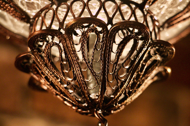 Hanging Blown Glass Lamp, Medium