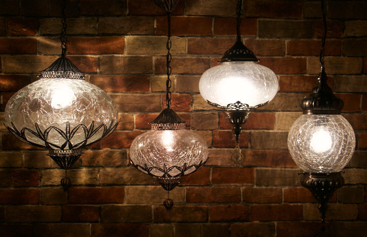 Hanging Blown Glass Lamp, Medium
