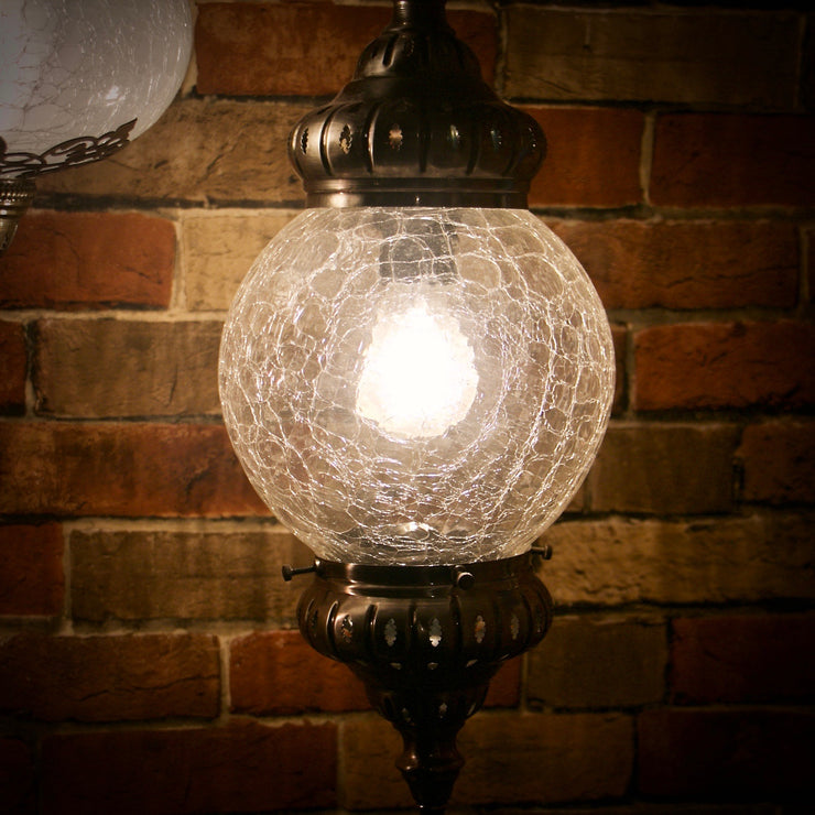 Hanging Clear Crackle Glass Lamp