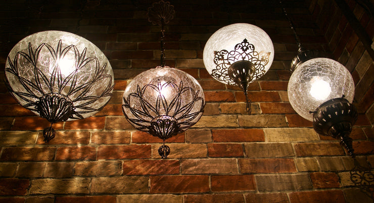 Hanging Blown Glass Lamp, Medium