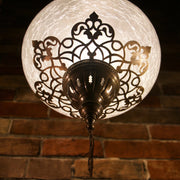 Hanging Glass Lamp with Laser-Cut Brass