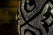 Hand-Punctured Nickel-Plated Brass Hanging Lamp