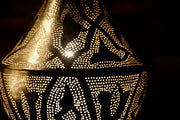 Hand-Puntured Nickle-Plated Brass Hanging Lamp