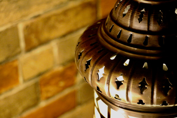 Hanging Brass Star-Cut Lantern