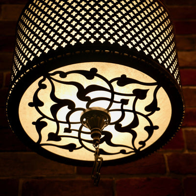 Hanging Baroque-Style Lamp in Brass, Small