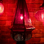 Casablanca Nights Collection Hanging Red & Brass Fixture