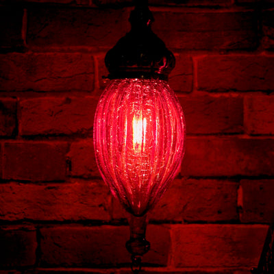 Casablanca Nights Collection, Hanging Red Blown Glass Globe