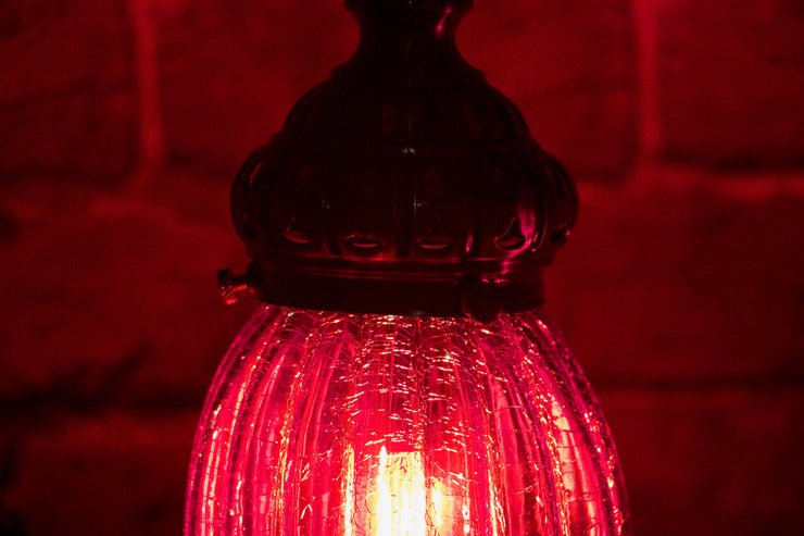 Casablanca Nights Collection, Hanging Red Blown Glass Globe