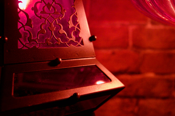 Casablanca Nights Collection Hanging Red & Brass Fixture