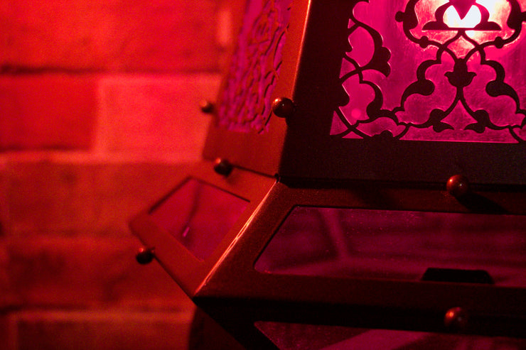 Casablanca Nights Collection Hanging Red & Brass Fixture